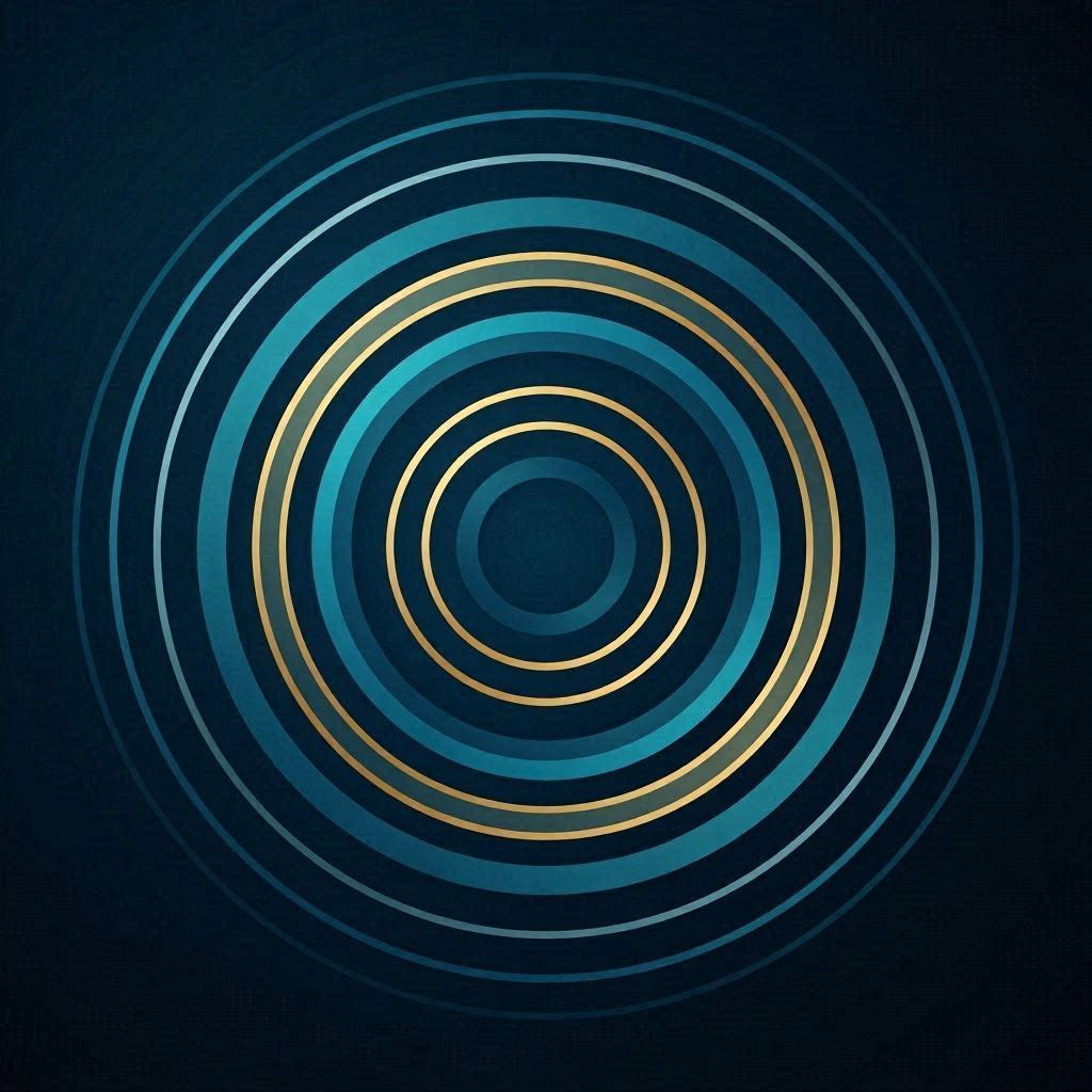 Image map contour lines. “Abstract topographic contour lines flowing horizontally across a deep blue background, with thin teal and gold accent lines. Minimalist, high contrast safe, smooth curves, wide banner format. No literal map features. Calm and structured.”
