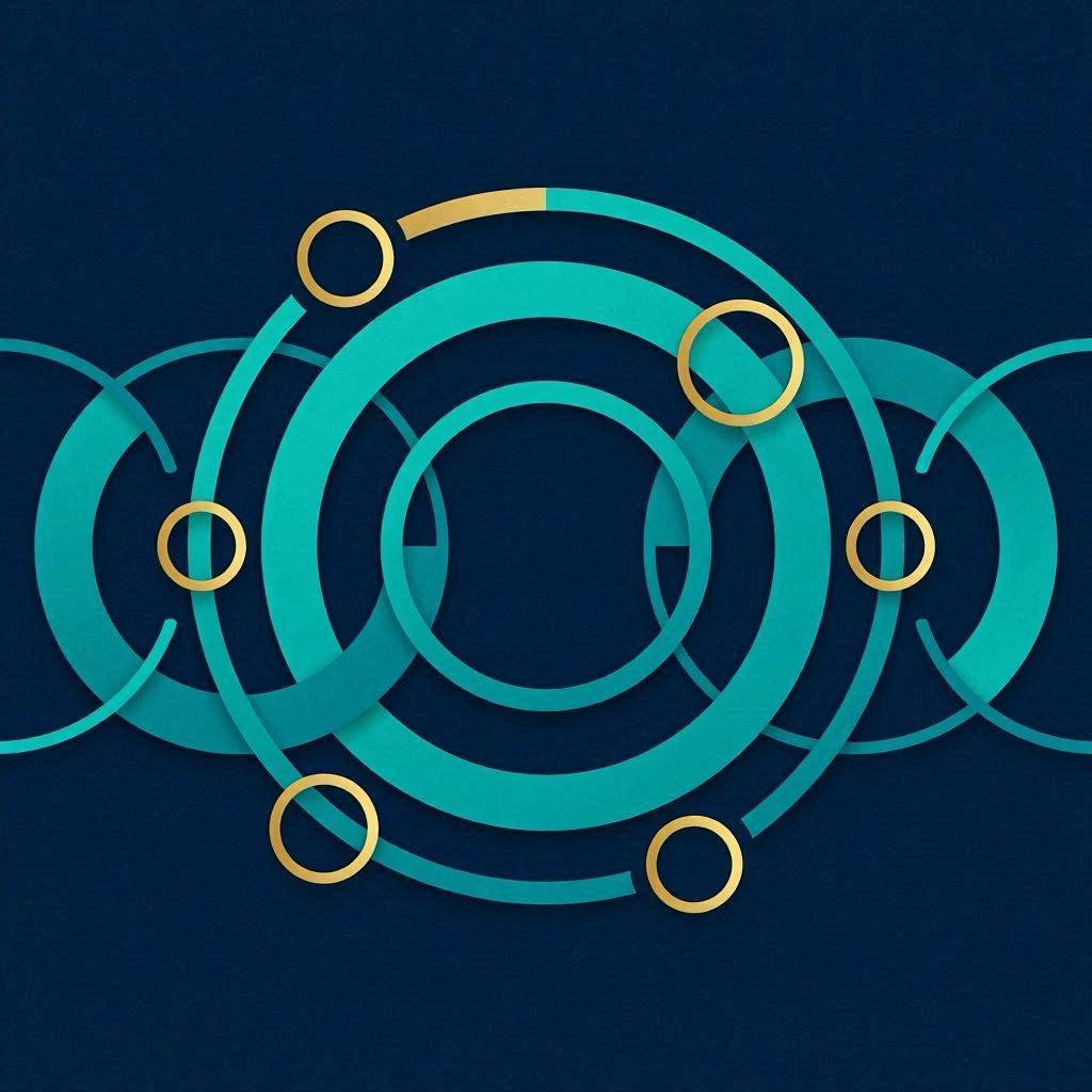 Abstract AI‑generated artwork with layered geometric forms, symbolizing Gateway Navigation’s reinvestment in community skills development and local employment.